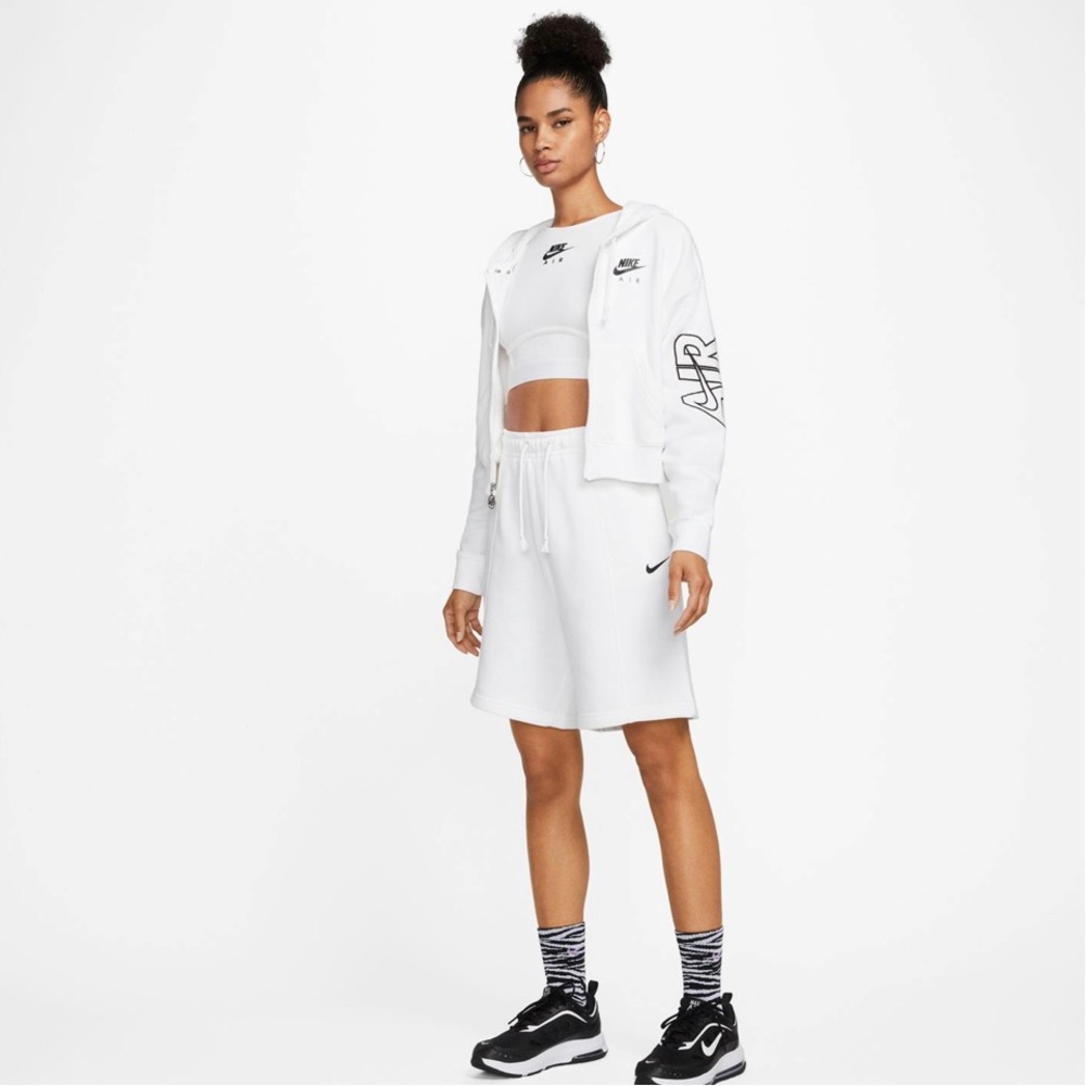 Nike Women's Sportswear Essential Fleece High Rise Shorts Size M White